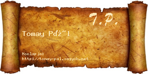 Tomay Pál névjegykártya
